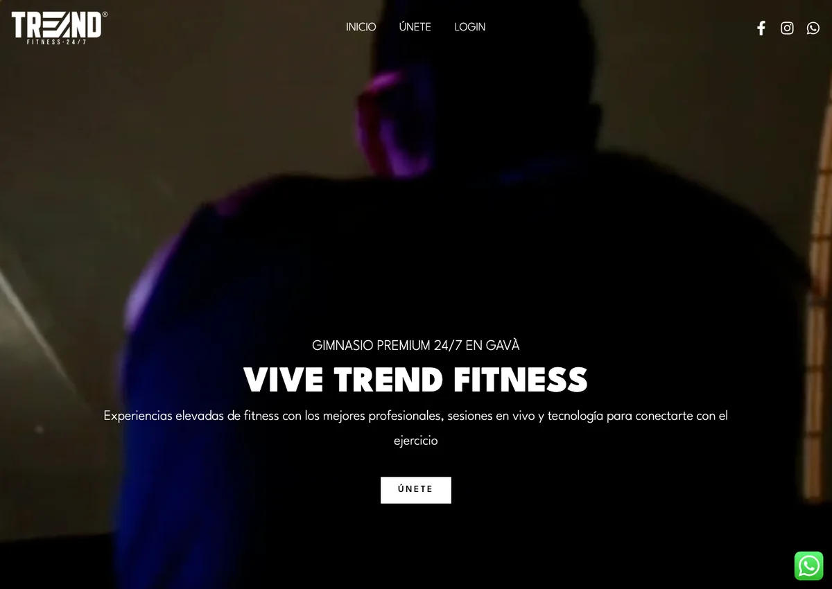 Captura de la web de Trend Fitness